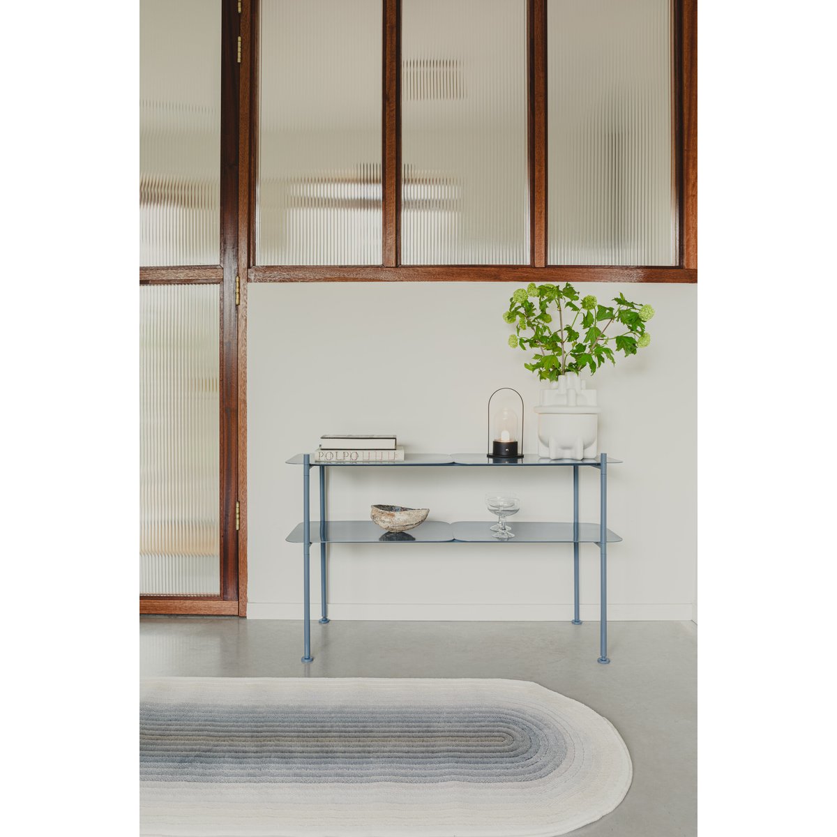 Console en fer RIVER bleu, ZUIVER