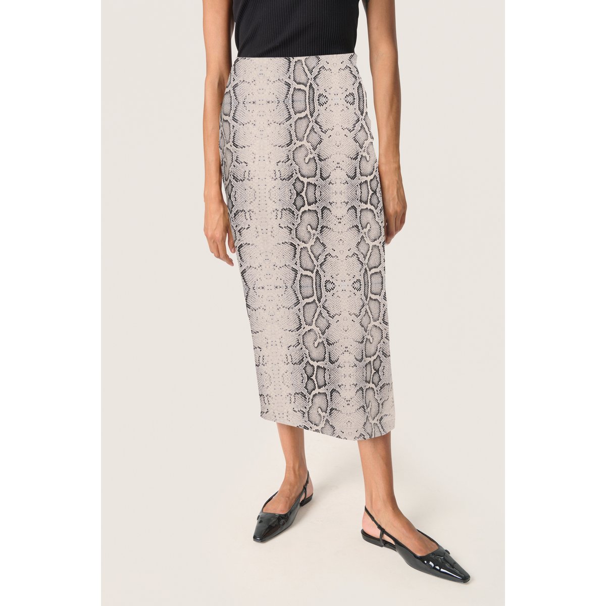 Skirt gris animalier grey snake print, SOAKED IN LUXURY