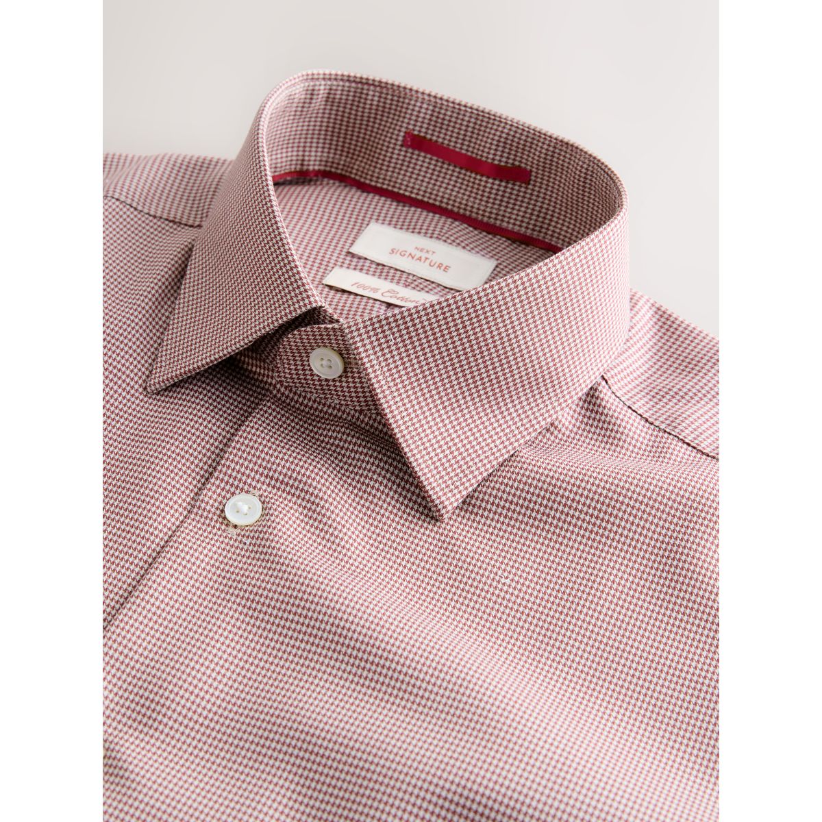 Chemise habillée coton signature texture marron rouille, NEXT