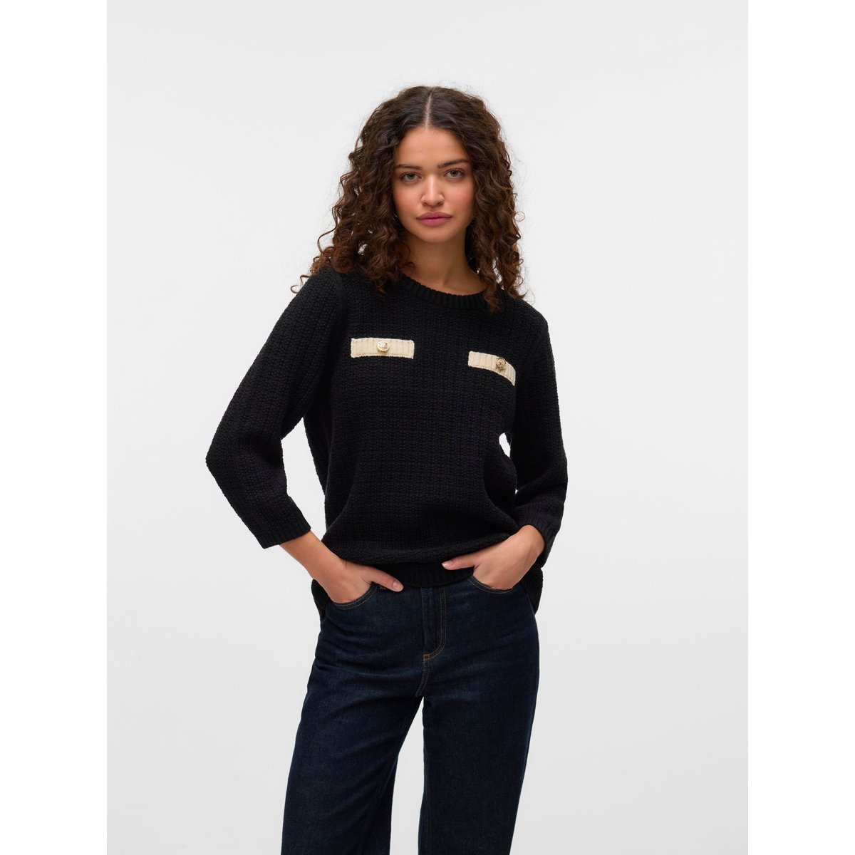Pull En Maille noire - black, VERO MODA