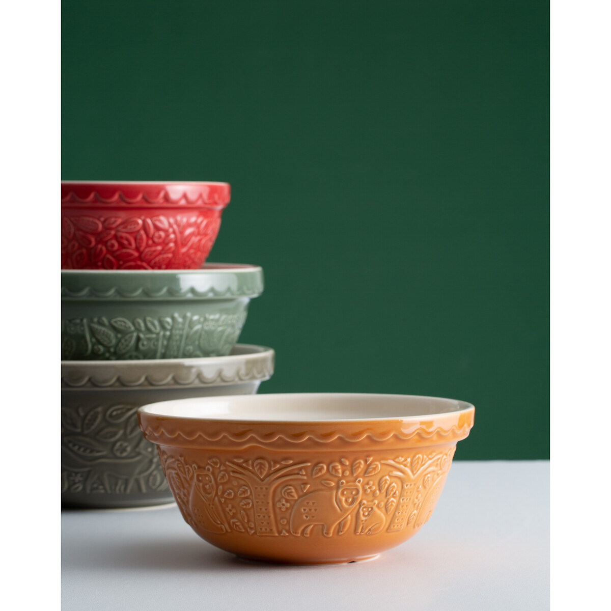 In The Forest 24cm Bear Mixing Bowl ochre, MASON CASH