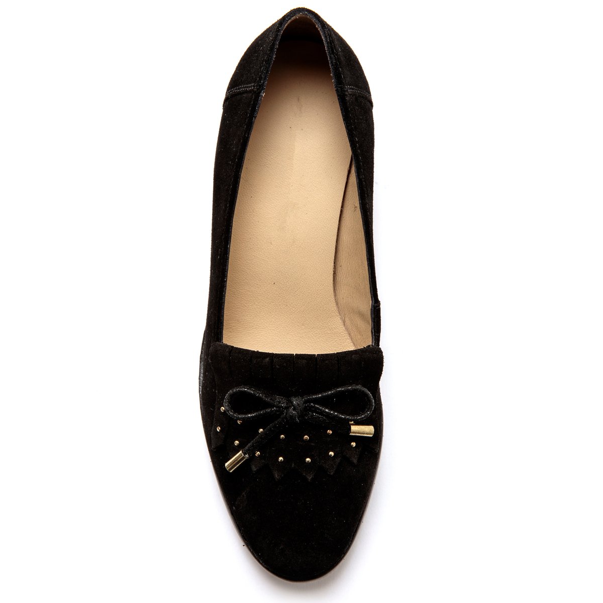Trotteurs en cuir franges et clous noir, PEDICONFORT