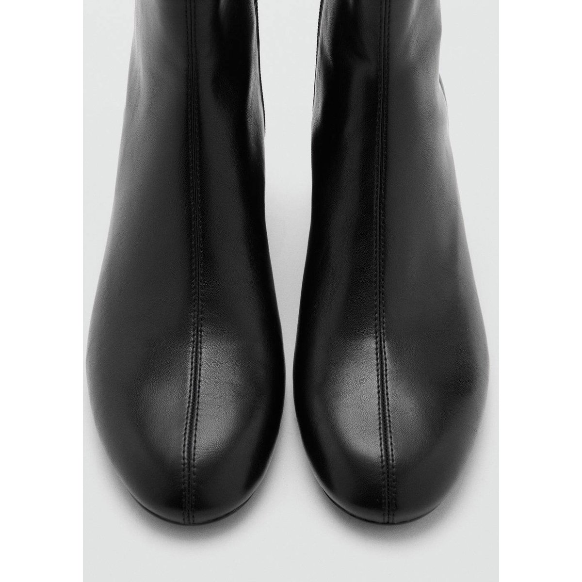 Bottines bloc bout rond noir, MANGO