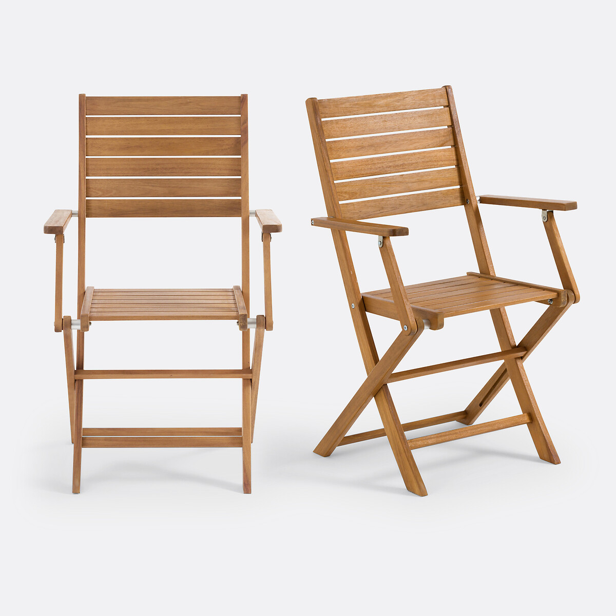 Lot de 2 fauteuils de jardin en acacia, Napli acacia, LA REDOUTE INTERIEURS