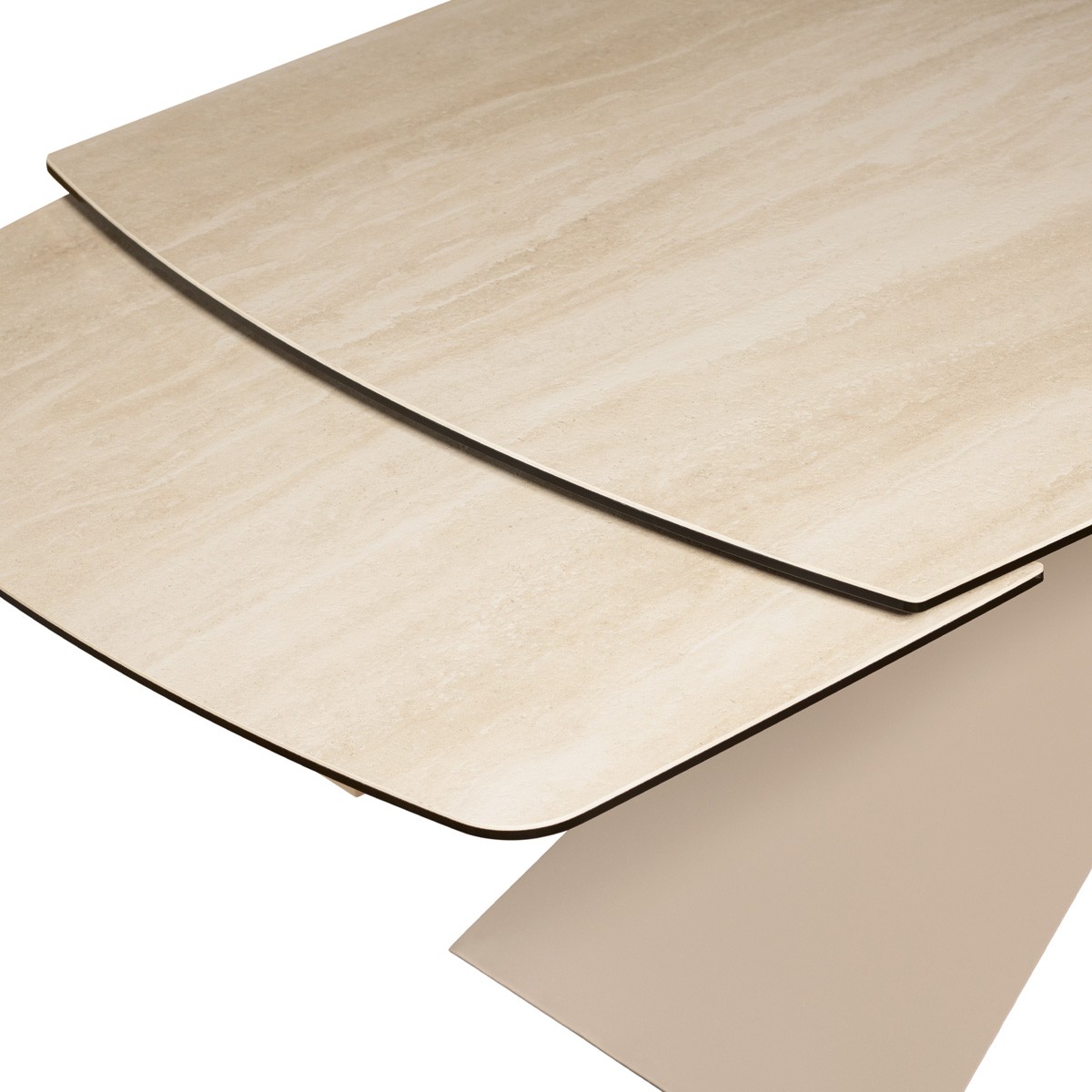 Table à manger extensible 8/10 couverts en céramique effet Travertin - TUNDRA travertin, HOMIFAB