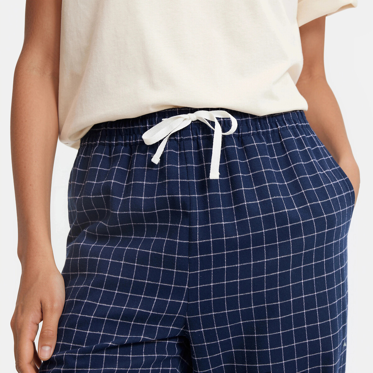 Pantalon de pyjama en flanelle à carreaux carreaux marine, LA REDOUTE COLLECTIONS