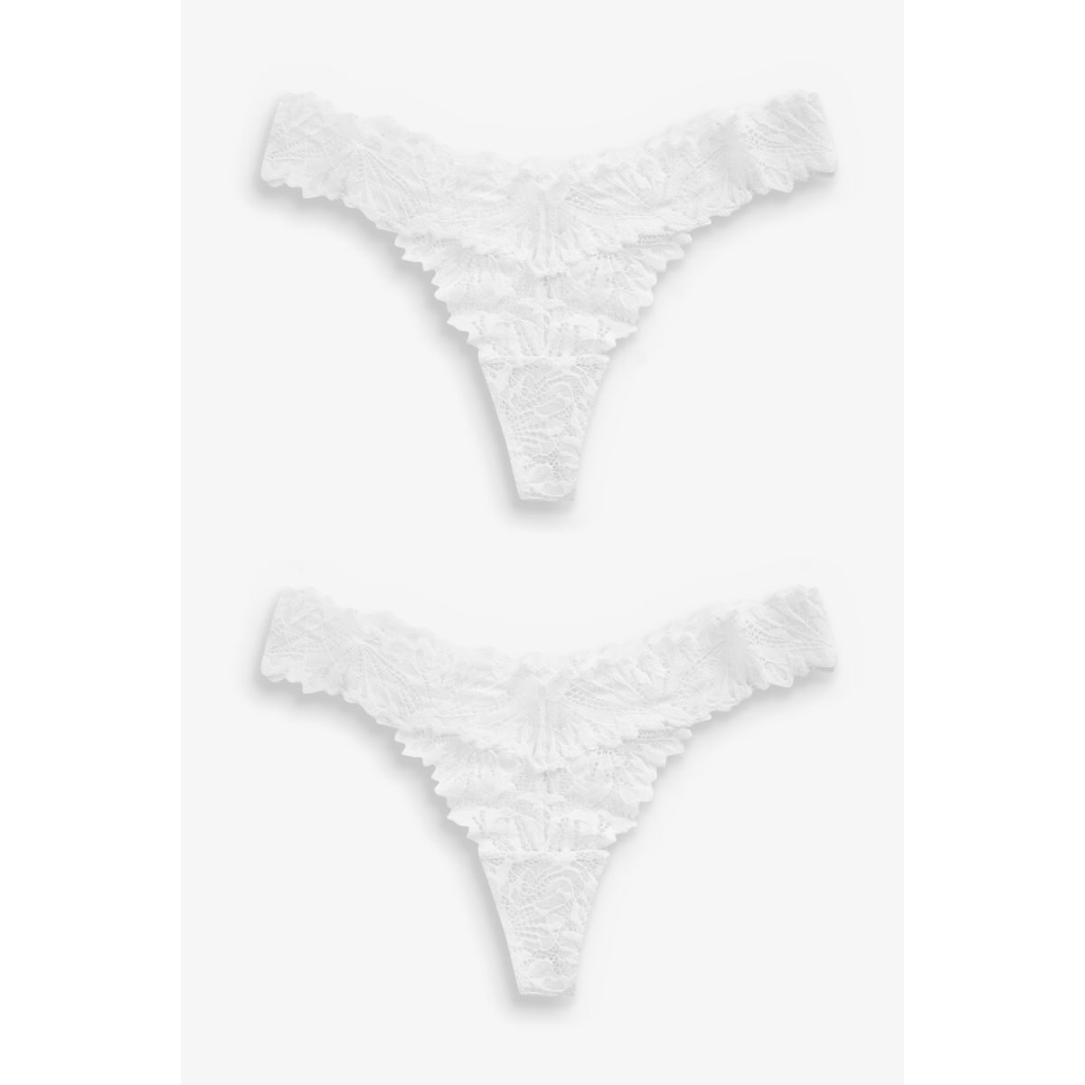 Strings confortables en dentelle, lot de 2 blanc, NEXT