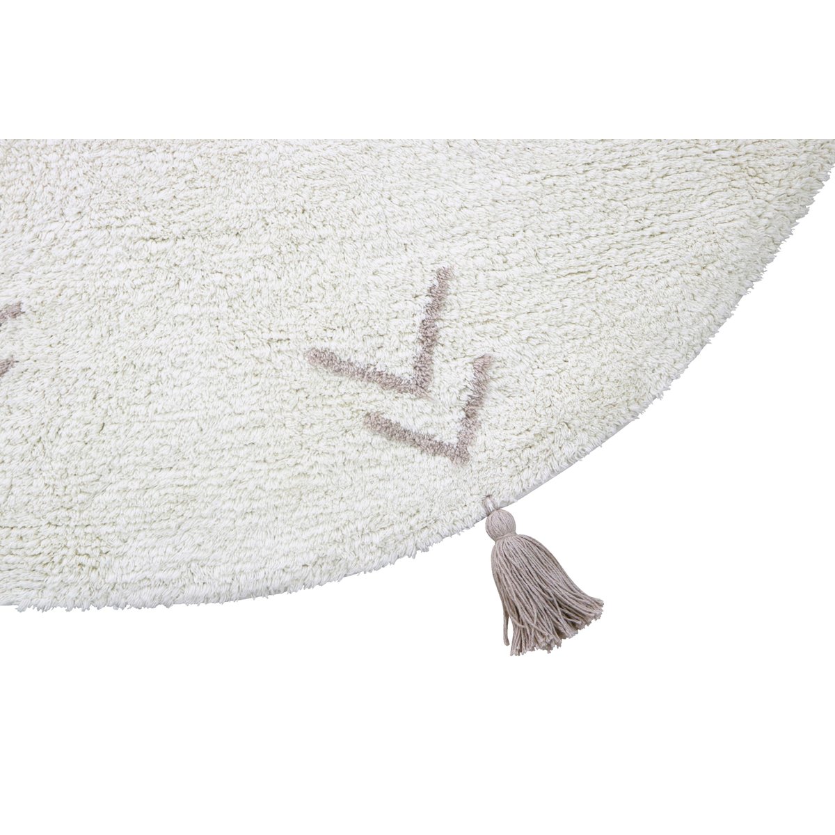 Tapis lavable en coton, ROUND TAN TAN gris clair, ivoire, HAPPY DECOR KIDS