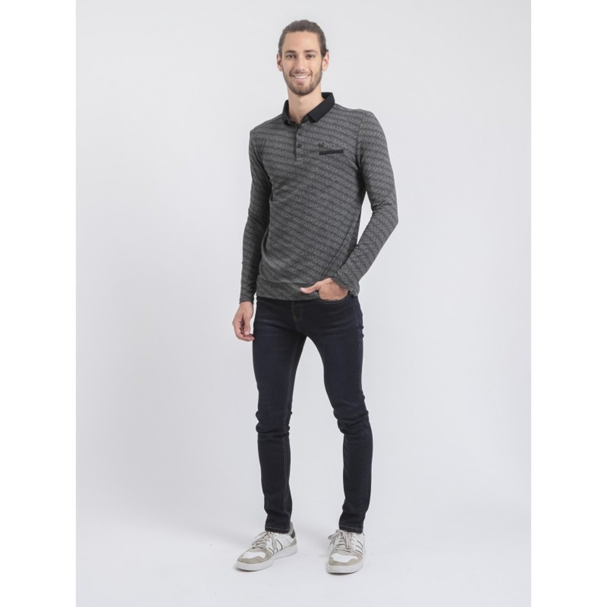 Polo Manches Longues Pur Coton Purly noir, RITCHIE