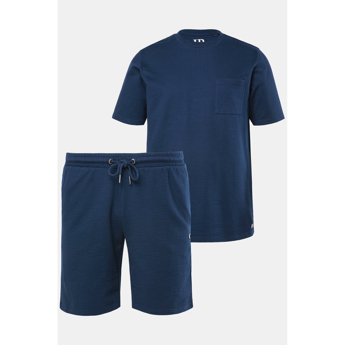 Pyjama en jersey seersucker bleu marine, JP1880
