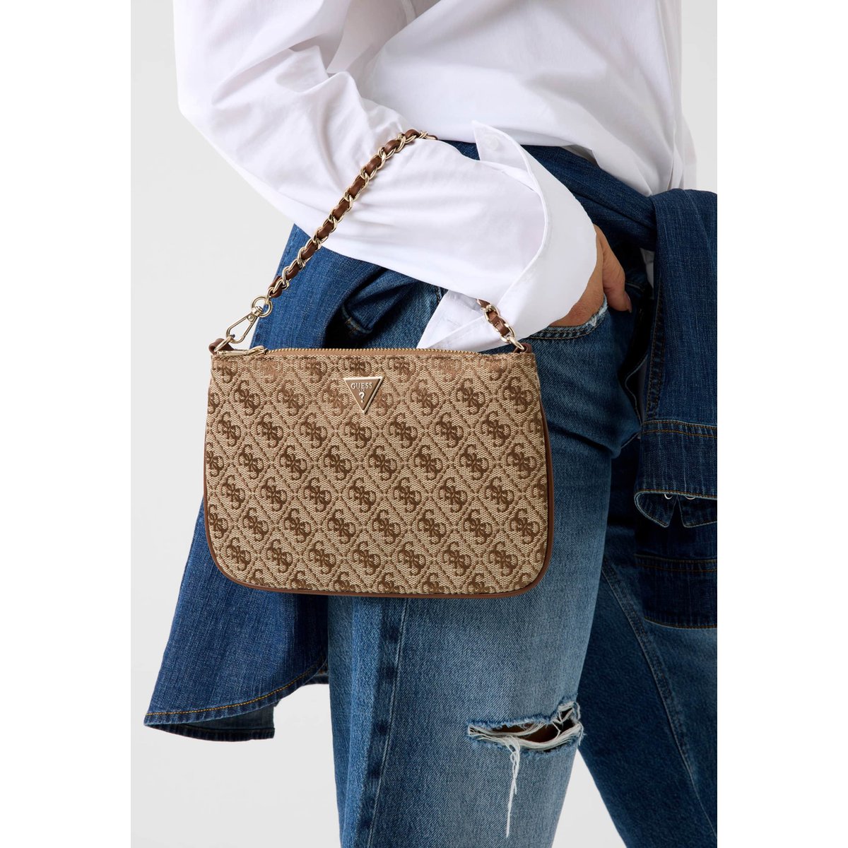 Pochette Logo 4G marron multi, GUESS