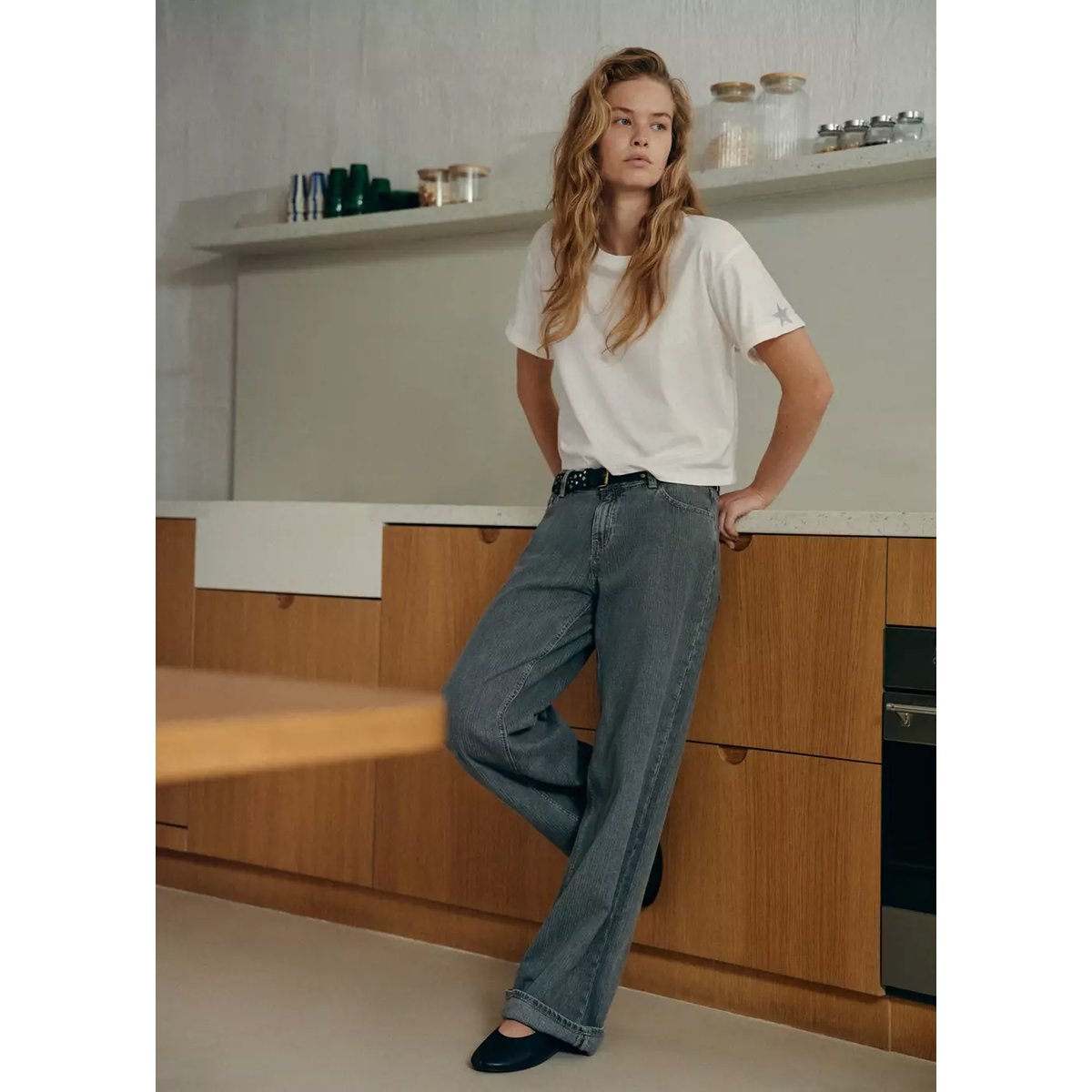 T-shirt détails étoiles blanc cassé, MANGO TEEN