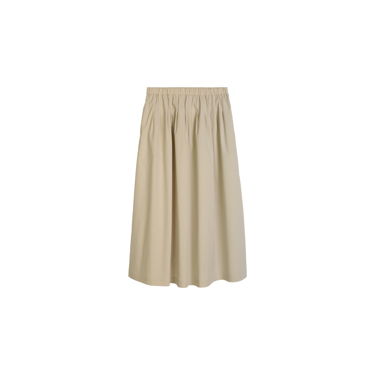 Jupe évasée en popeline stretch beige, MARC O'POLO