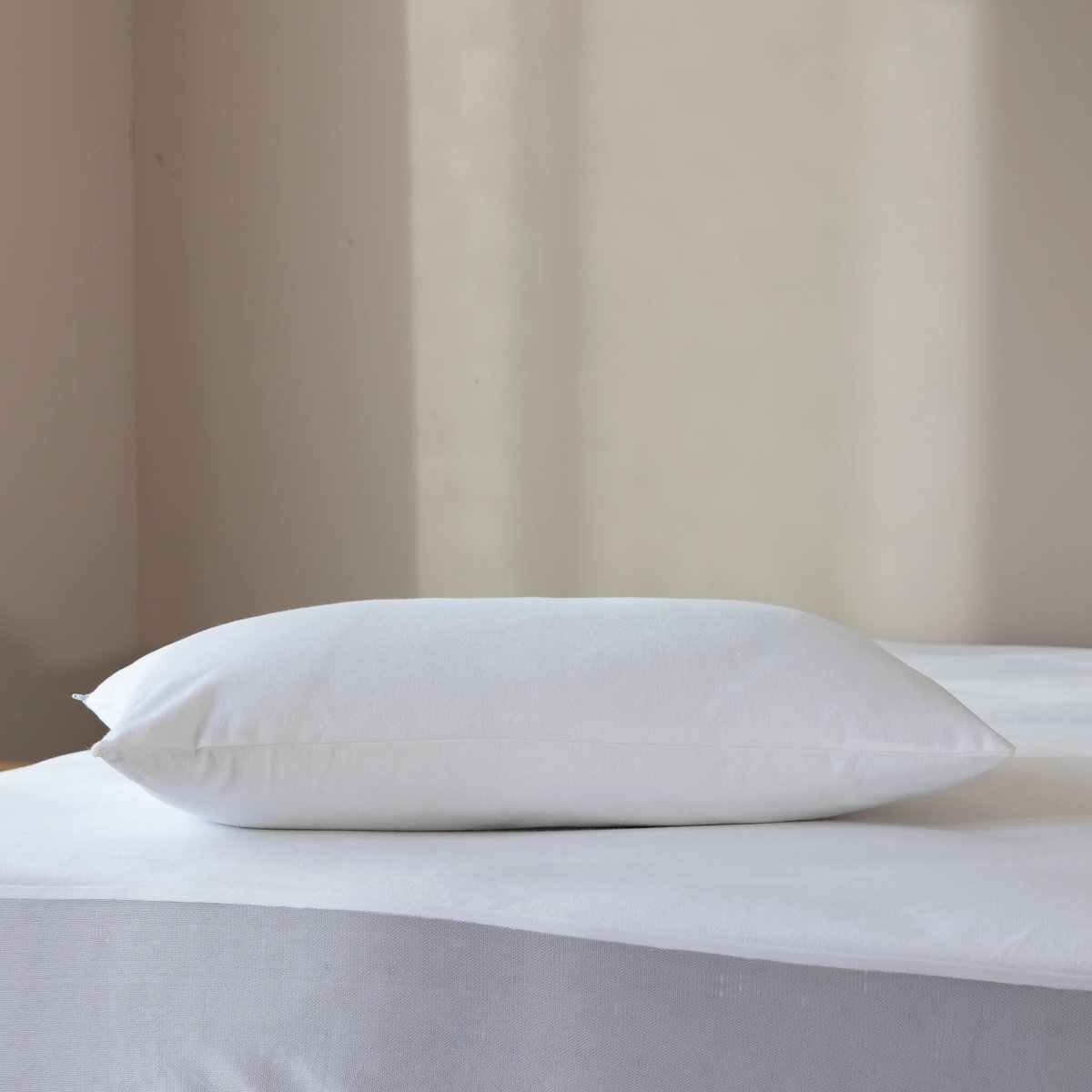 Protège oreiller coton bio molleton - LUNE blanc, SOMEO