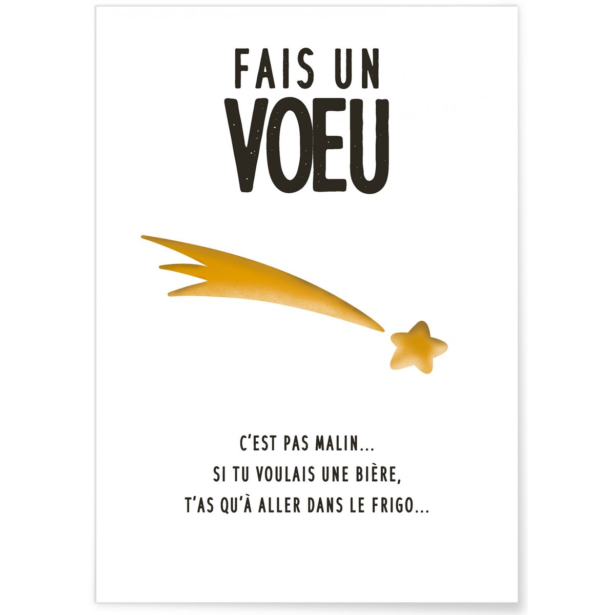 Affiche 'Fais un voeu' blanc, L'AFFICHERIE