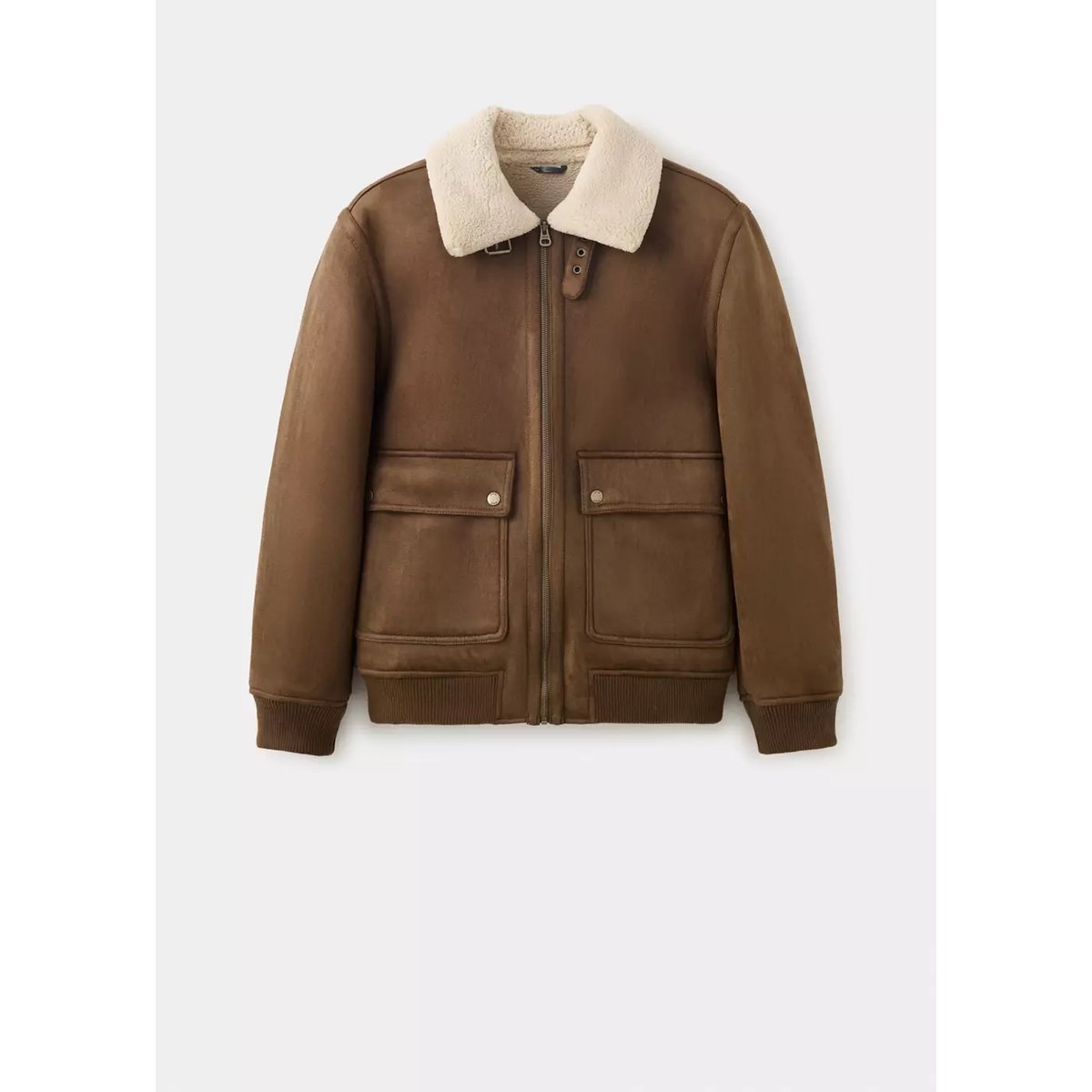 Veste imitation daim et mouton retourné tabac, MANGO MAN