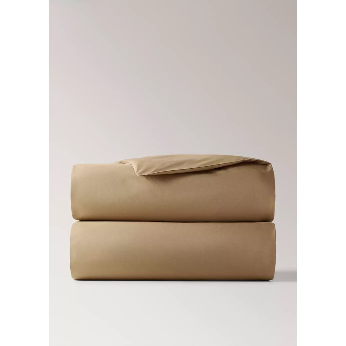 Housse de couette percale de coton 300 fils lit 180/200 cm tabac, MANGO HOME