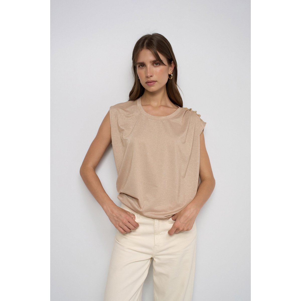 T-SHIRT AVEC Fil textile beige, SALSA JEANS