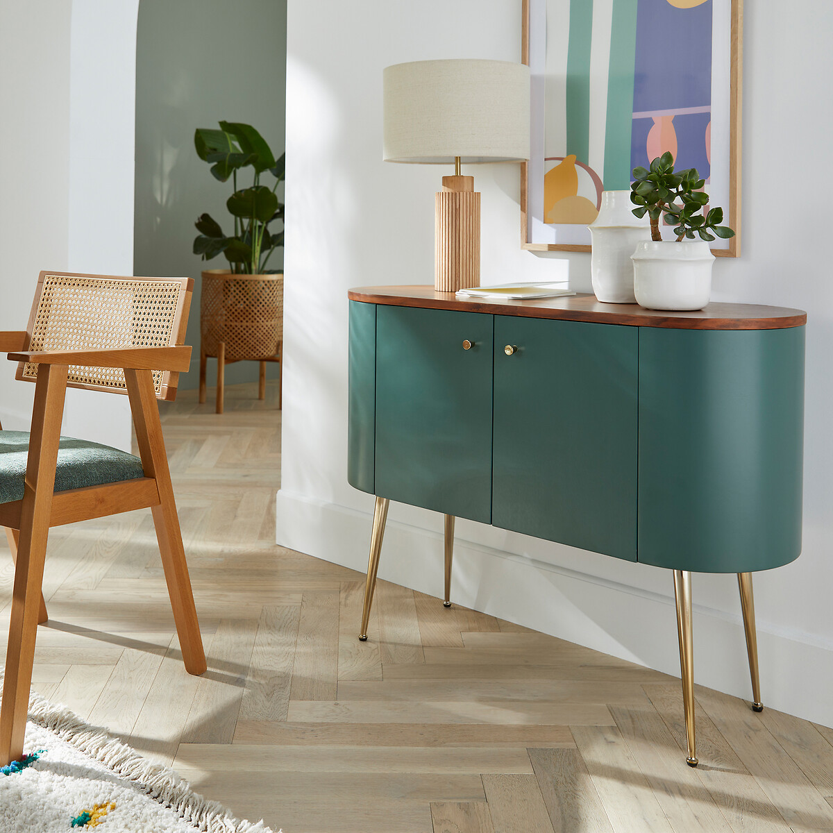 Buffet-bar TOPIM vert/noyer, LA REDOUTE INTERIEURS