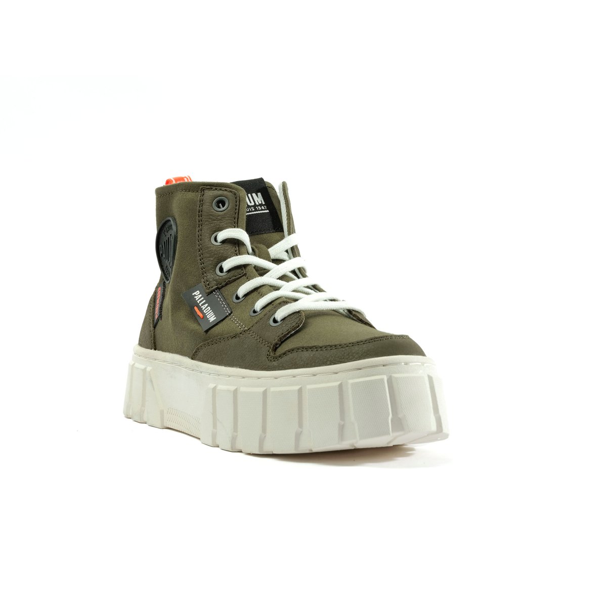 Baskets montantes Pallatower Hi olive night, PALLADIUM