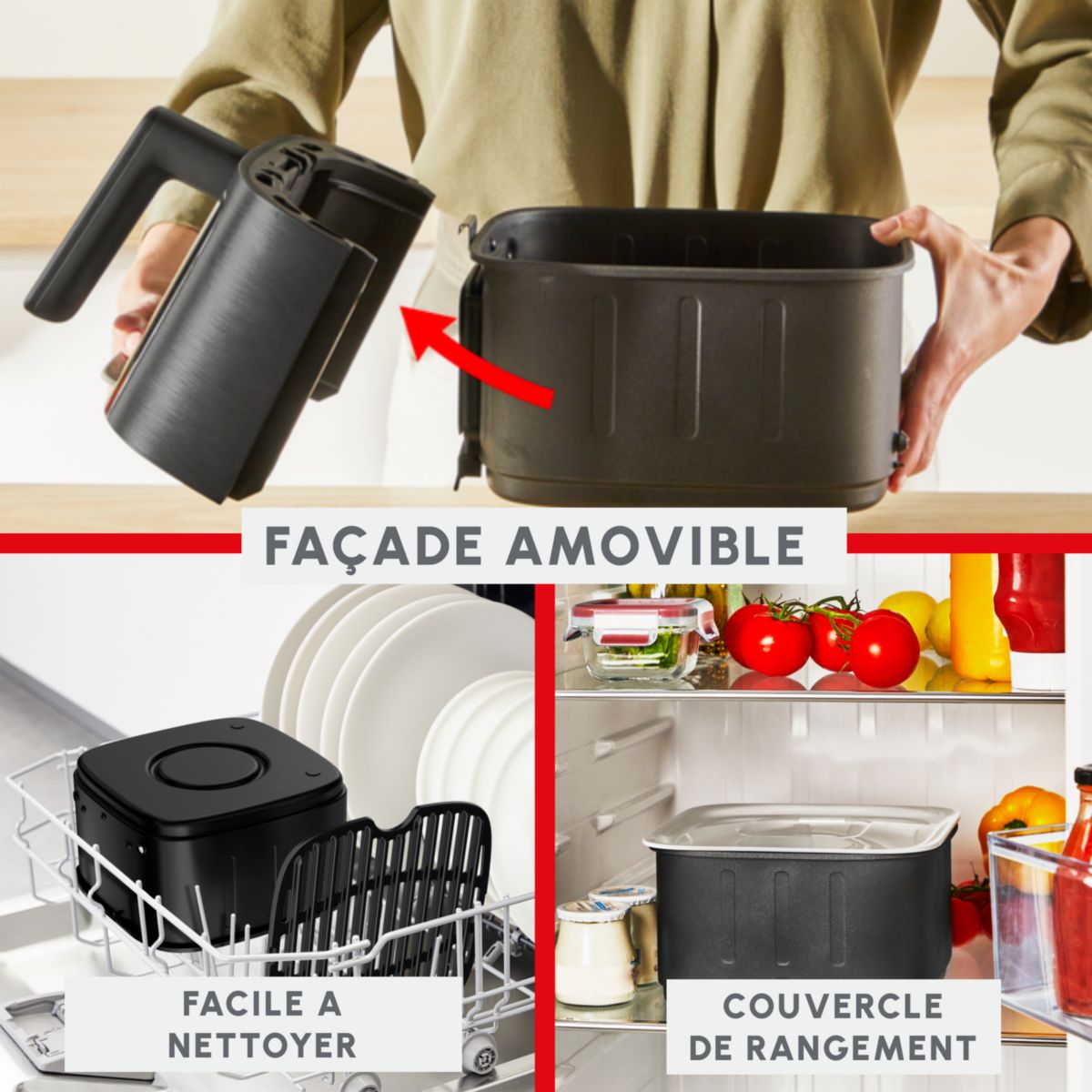 Friteuse sans huile Easy Fry Silence 5L EZ5568F0 couleur unique, MOULINEX