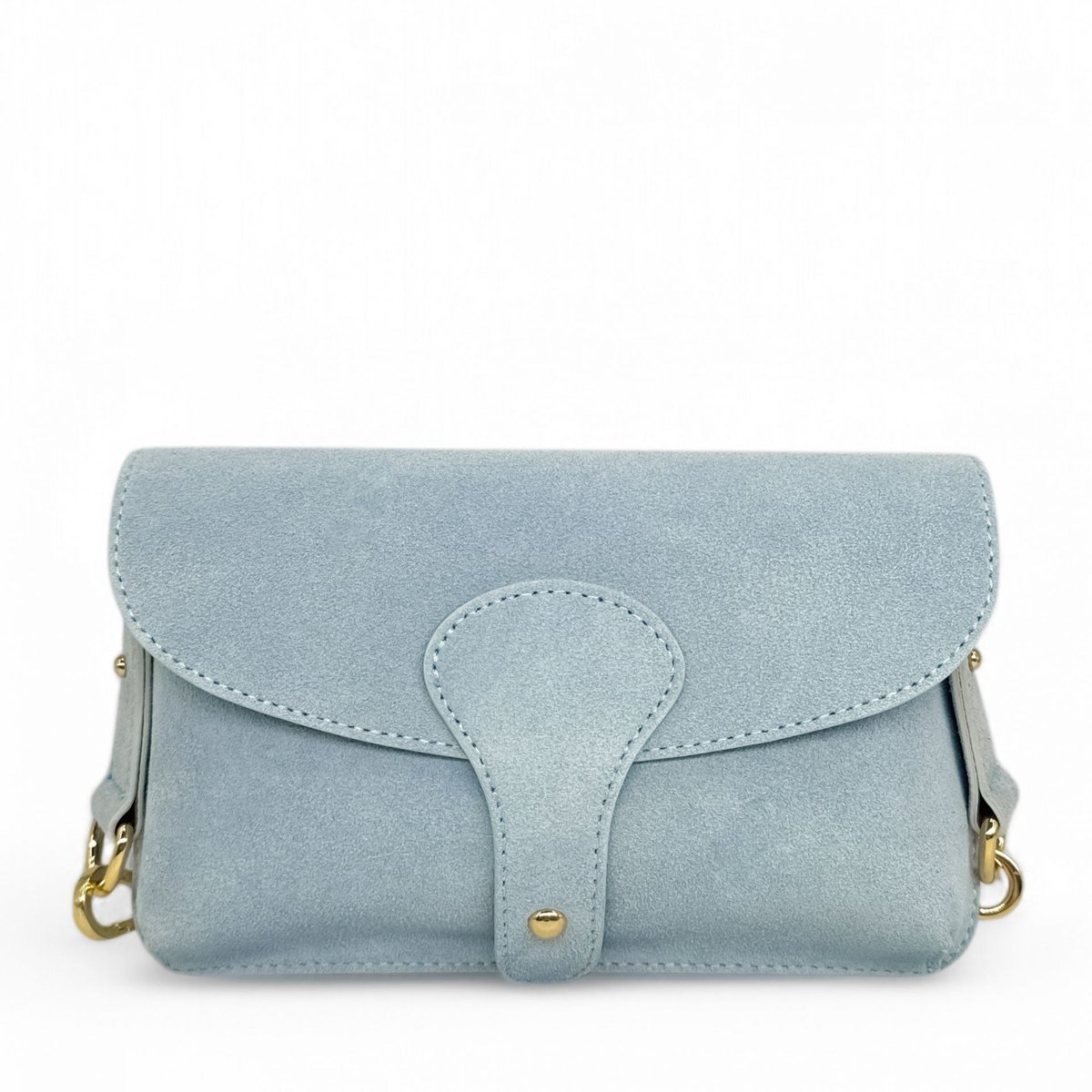 Mini-sac french stick en croute de cuir TOSCA SUEDE bleu ciel, OH MY BAG