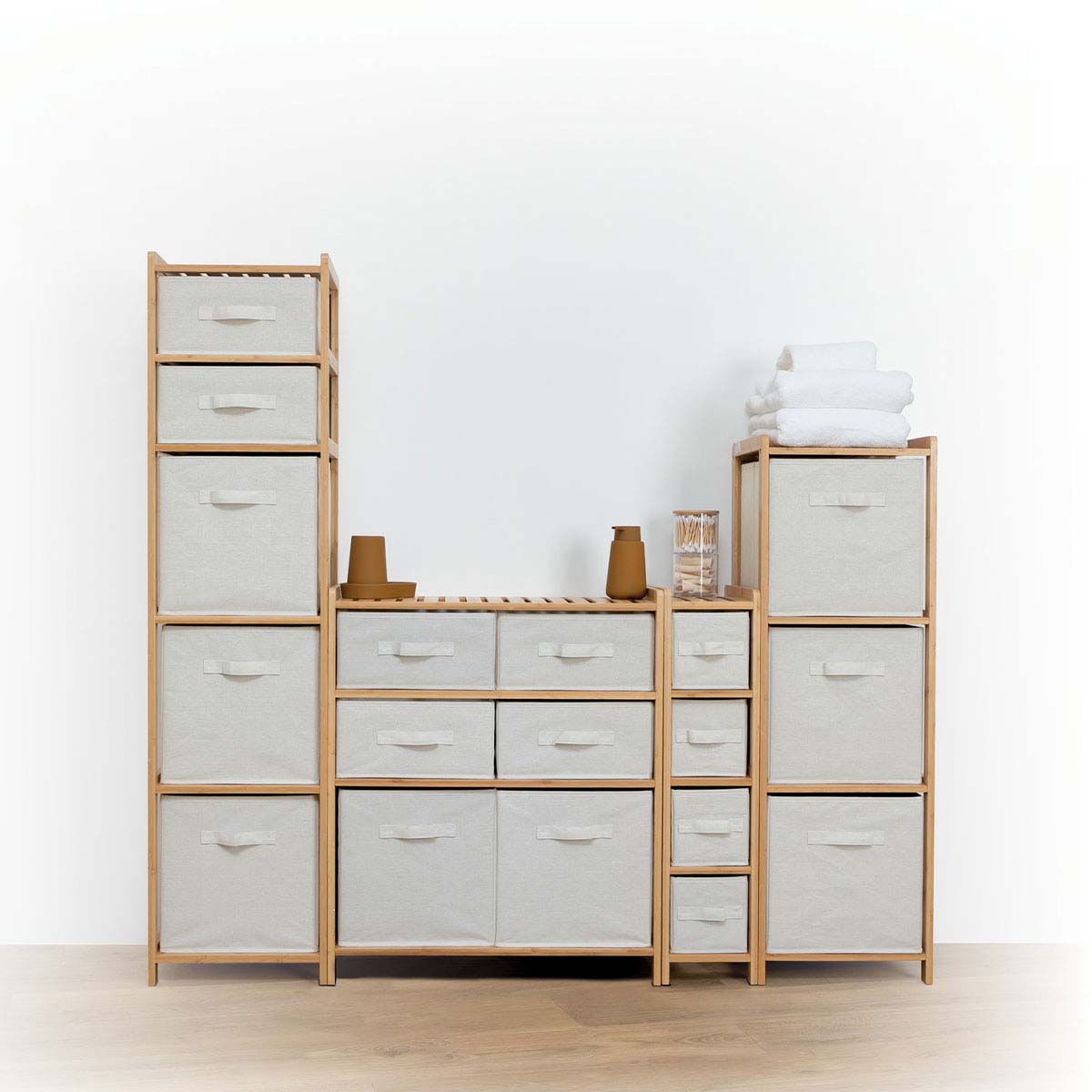 Étagère avec 5 paniers TIDY BOX marron, 5FIVE SIMPLY SMART