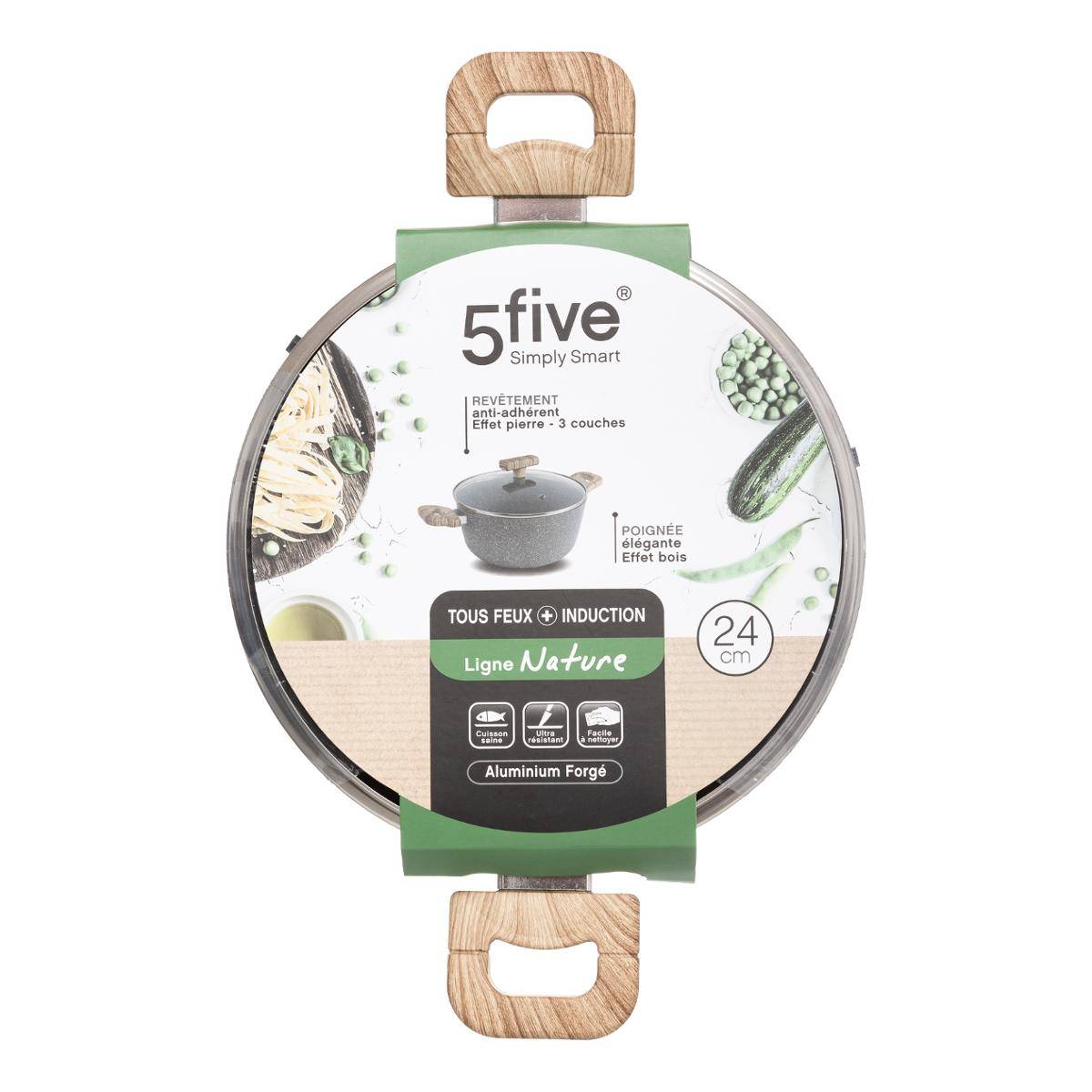 Faitout aluminium forgé NATURE gris, 5FIVE SIMPLY SMART