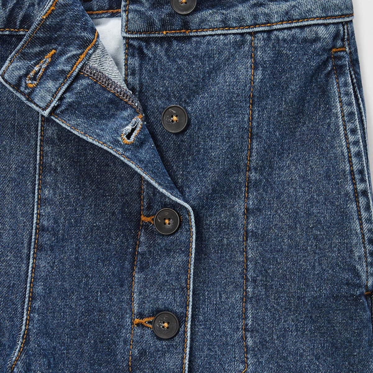 Short en jean à pont stone denim, MONOPRIX