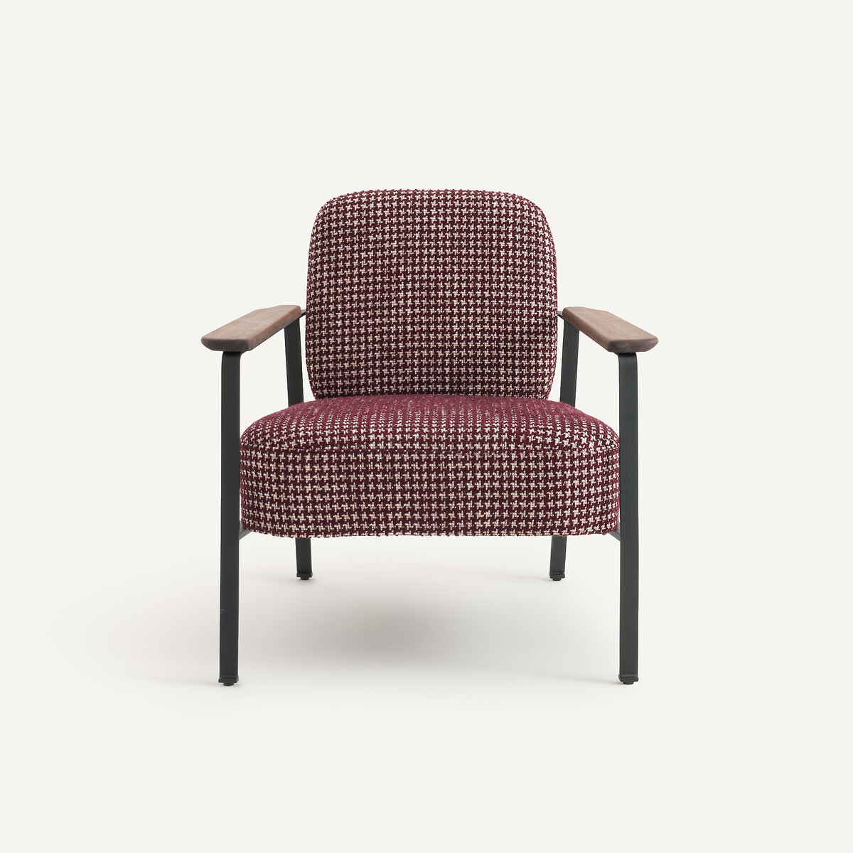 Fauteuil en métal et imprimé jacquard, ABRAXAS lie de vin, AM.PM