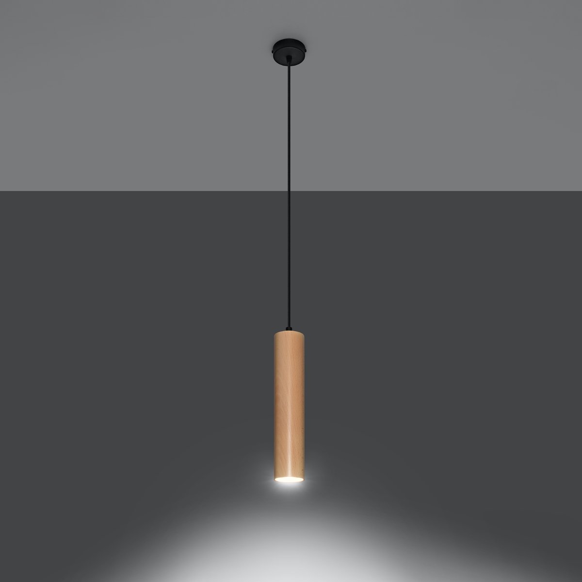 Suspension Bois Bois Naturel GU10 1 Lino marron, EDEN