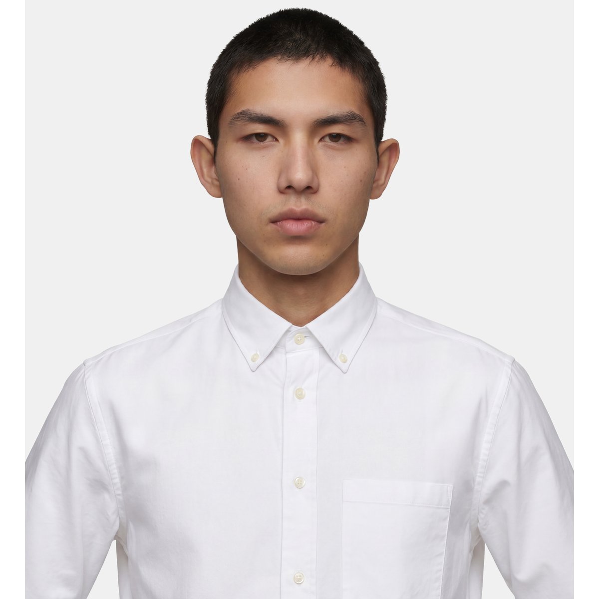 Chemise sixford droite en coton blanc, GALERIES LAFAYETTE