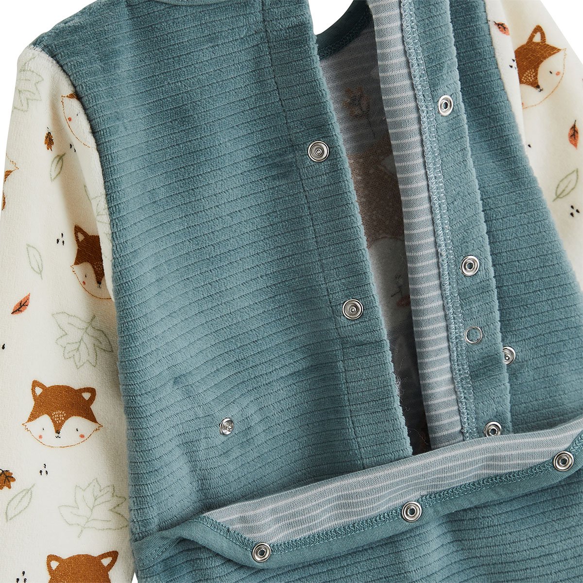 Pyjama bébé en velours Ginkgo vert, PETIT BEGUIN