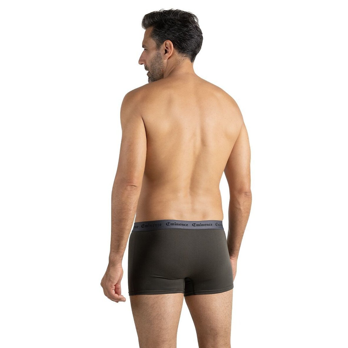 Pack of 3 Allure Eminence Boxer Shorts For Men grey + navy + khaki, EMINENCE