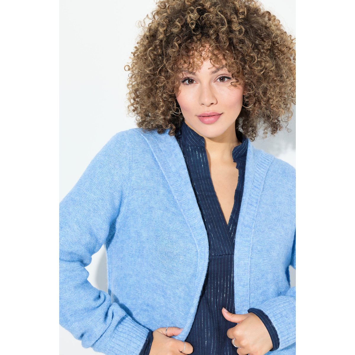 Cardigan long à capuche, coupe ouverte essence pastell, ULLA POPKEN
