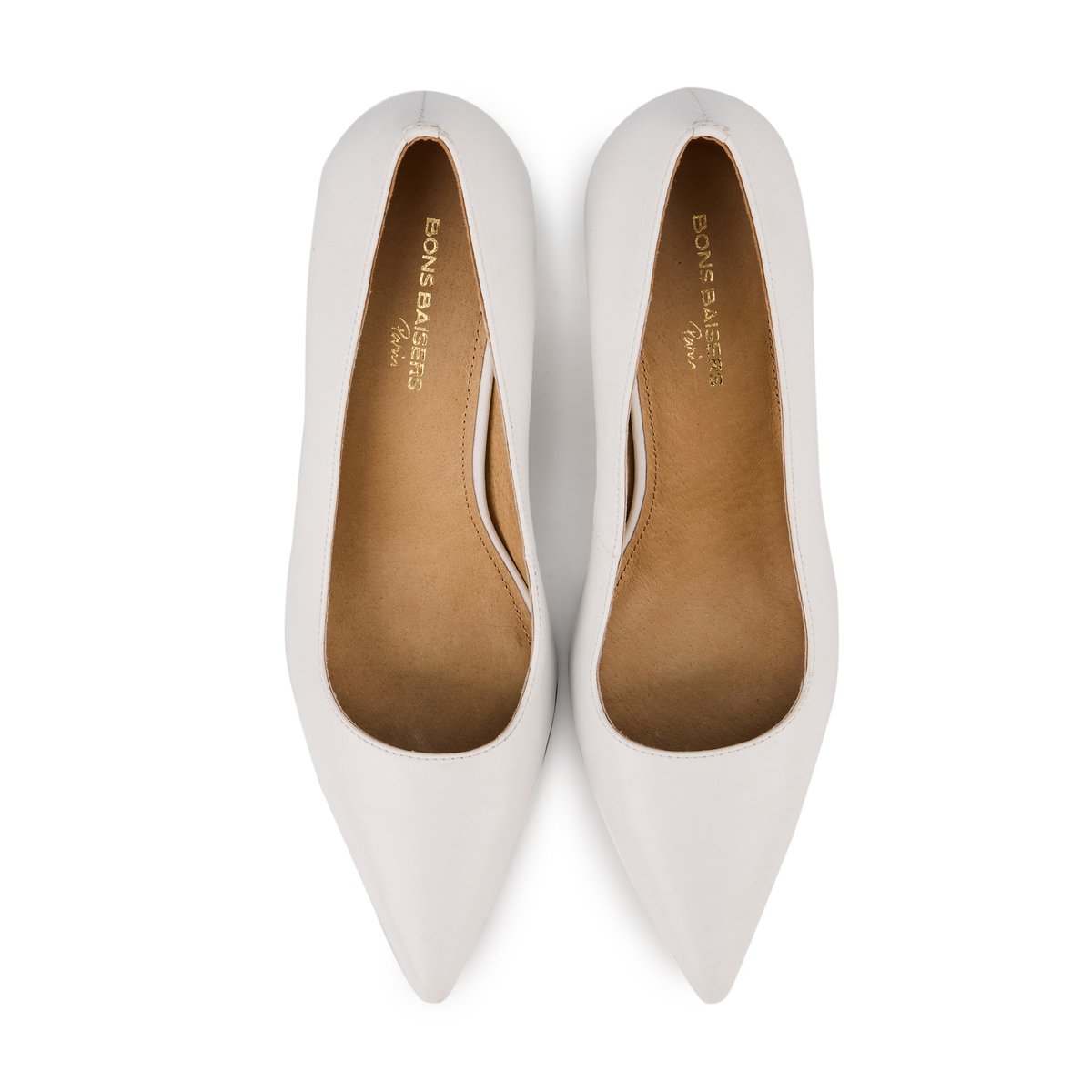 Escarpins Tyra Cuir Lisse blanc, BONS BAISERS
