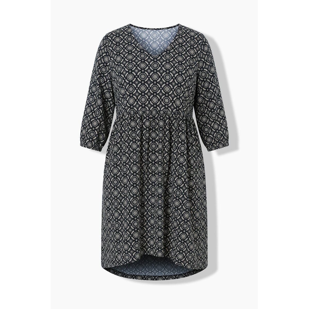 Robe avec imprimé, coupe évasée noir, ULLA POPKEN