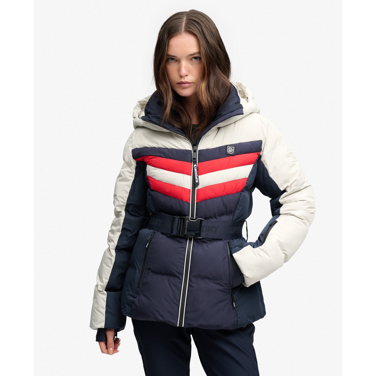 Veste Matelassée Luxe Chevron Ski bleu marine intense, SUPERDRY