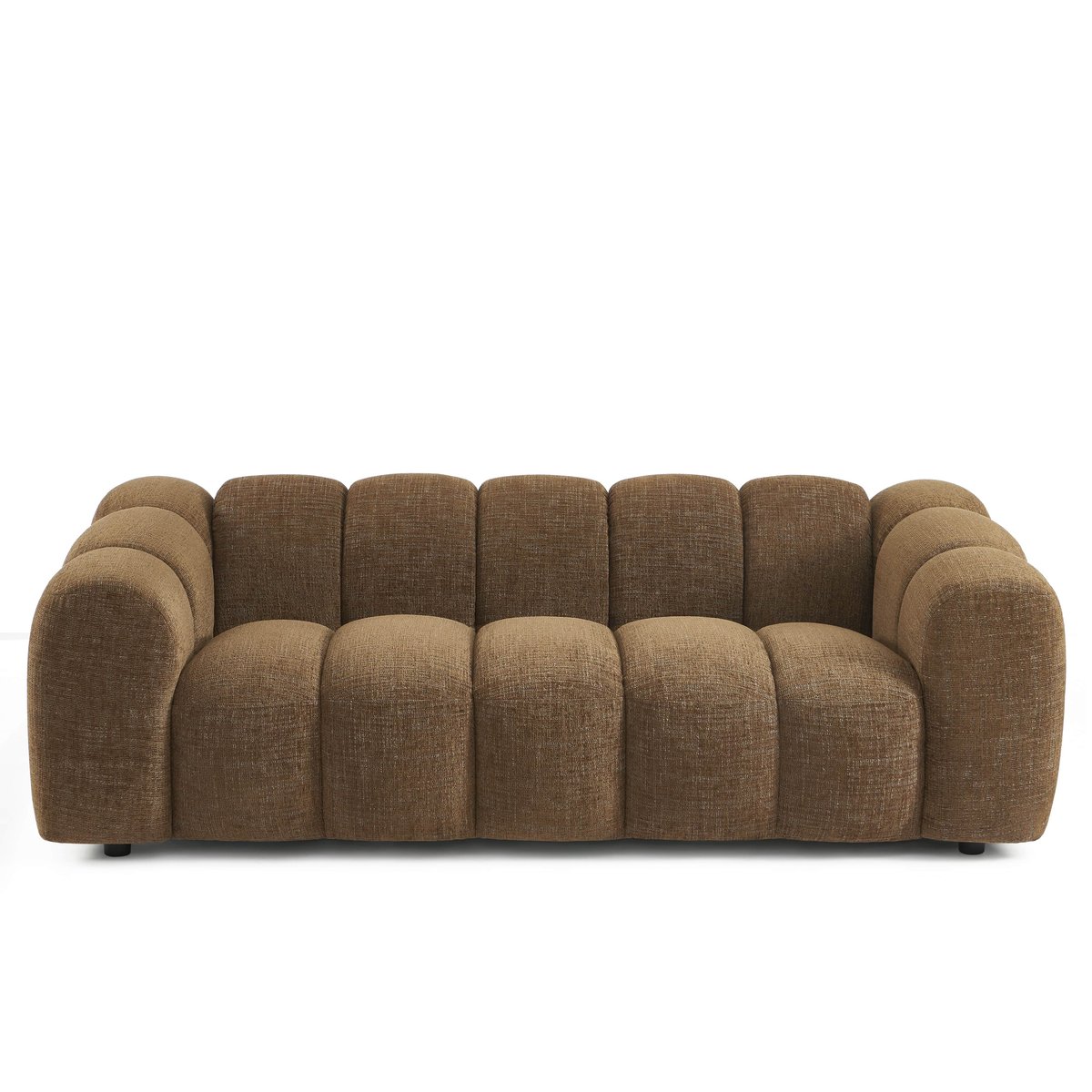 Canapé droit 3 places en tissu SUNNY marron, SORELH