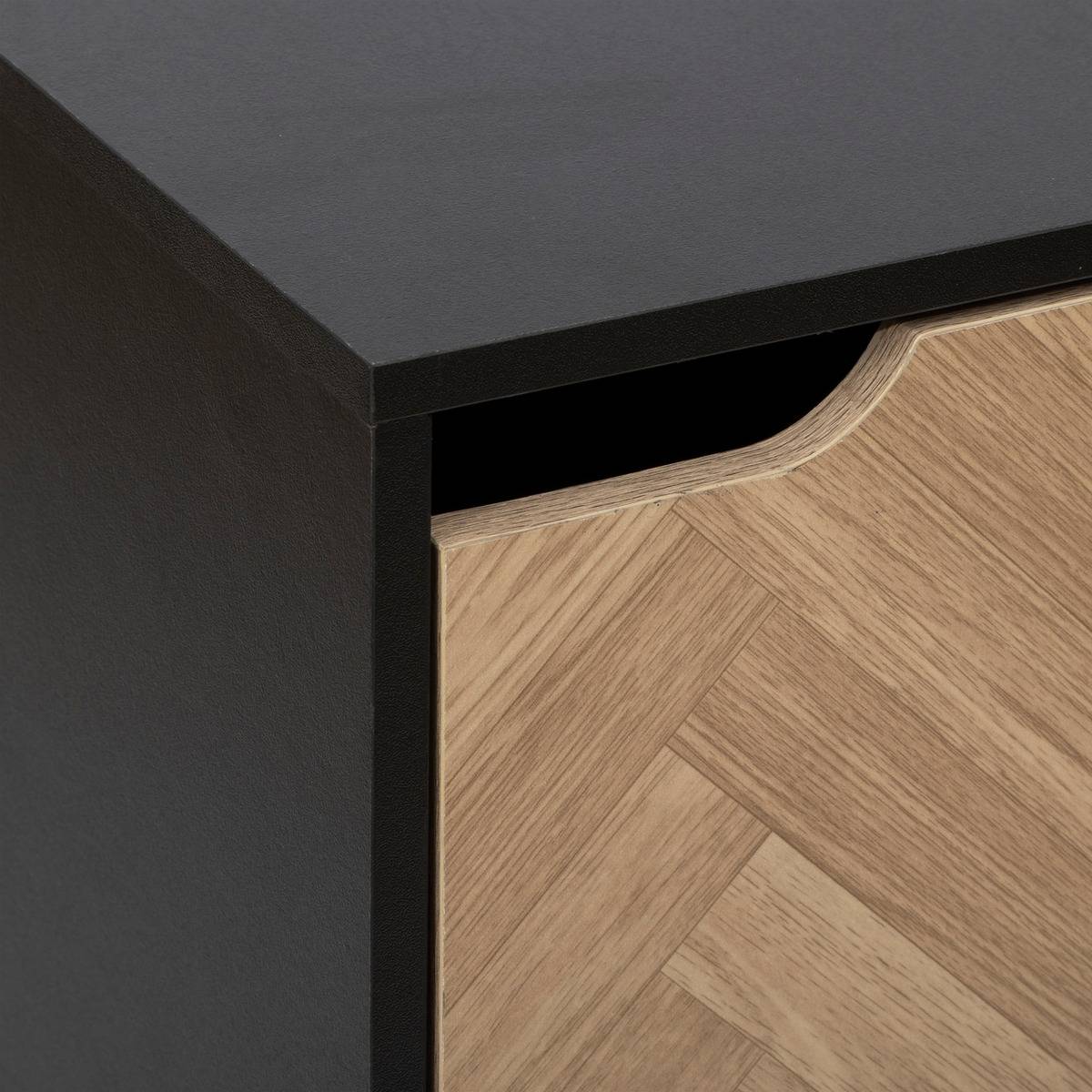 Étagère 3 cases CHEVRONS noir, 5FIVE SIMPLY SMART