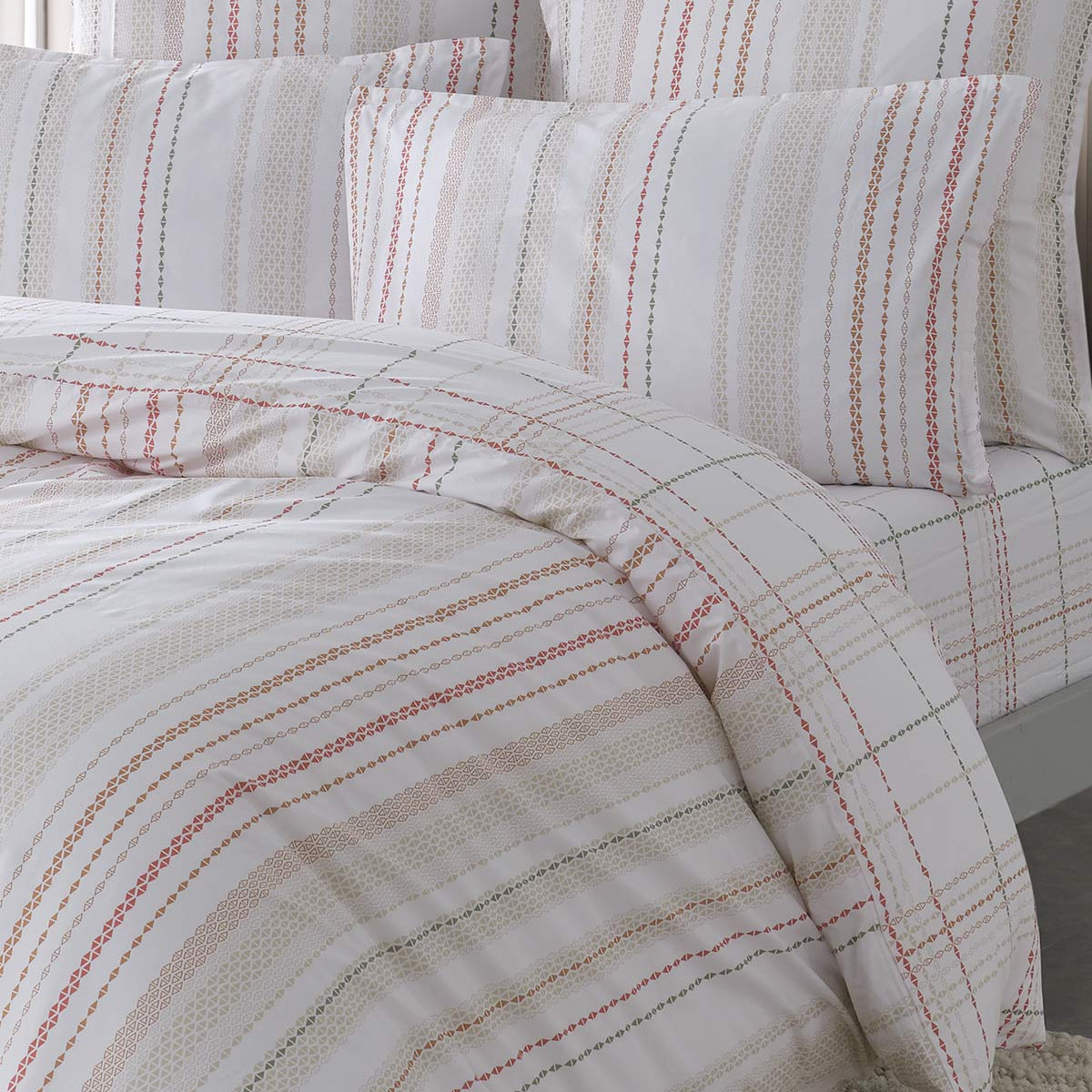 Housse de couette en percale de coton GOTI blanc, SENSEI MAISON