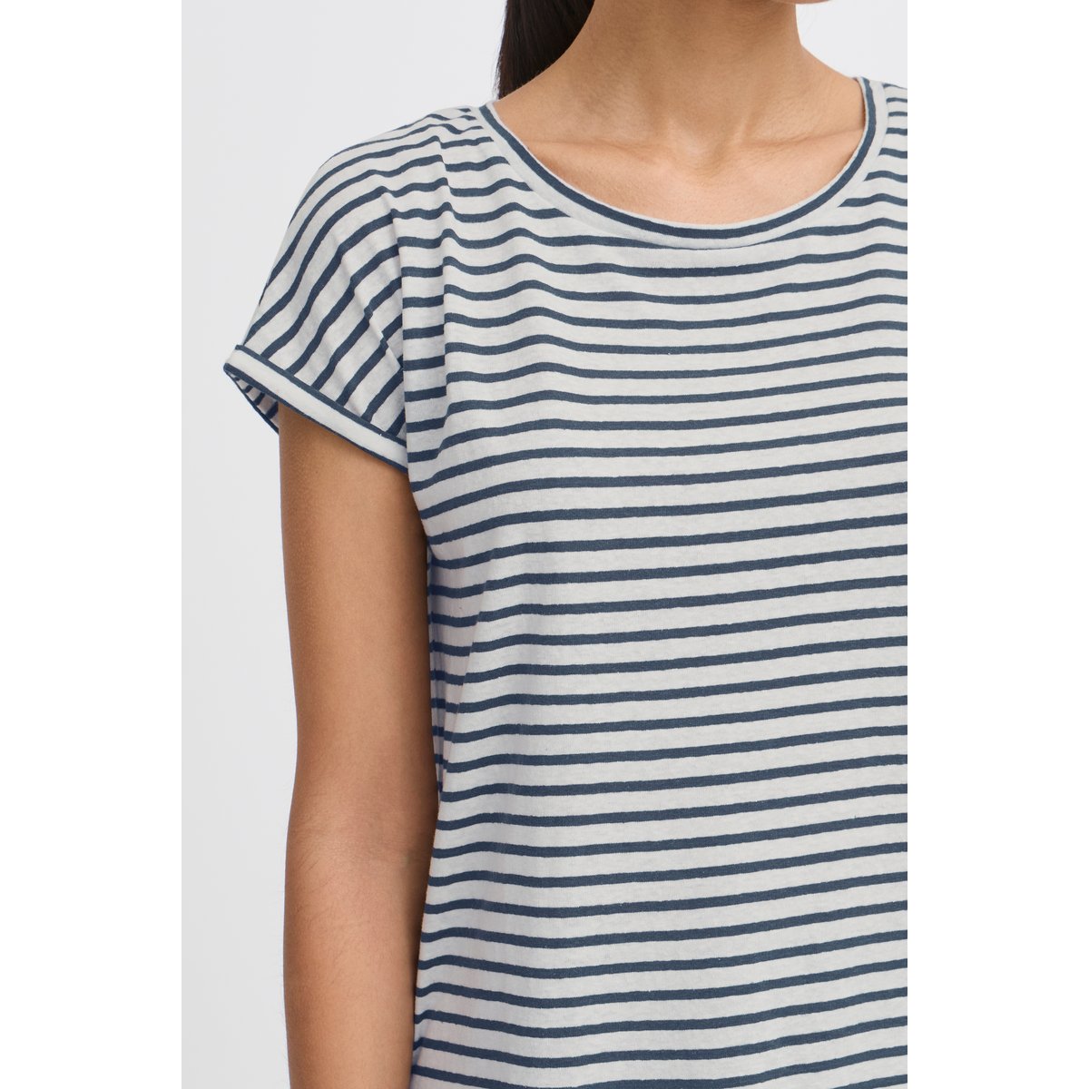 T-shirt bleu total eclipse stripe, ICHI