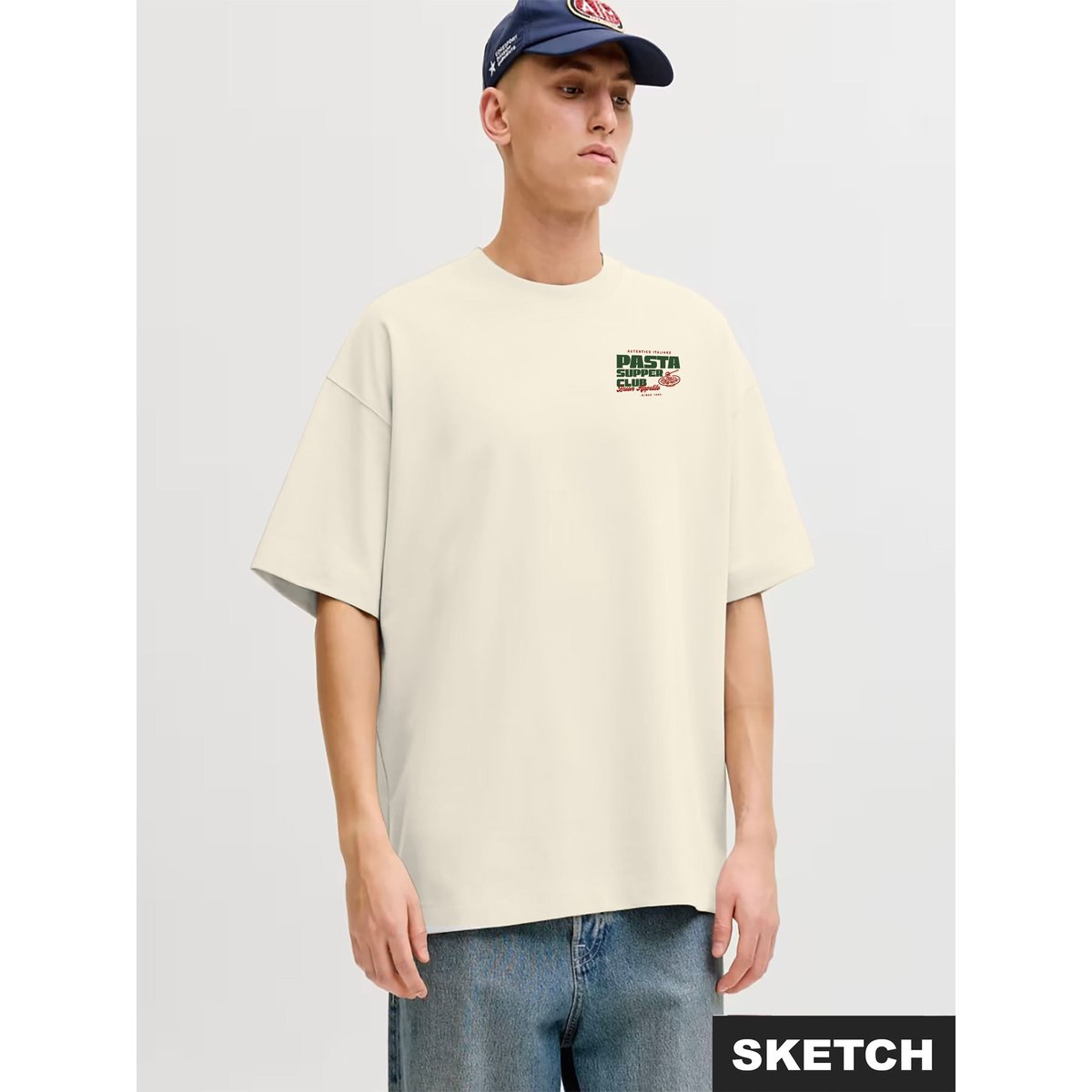 T-Shirt antique white, JACK & JONES