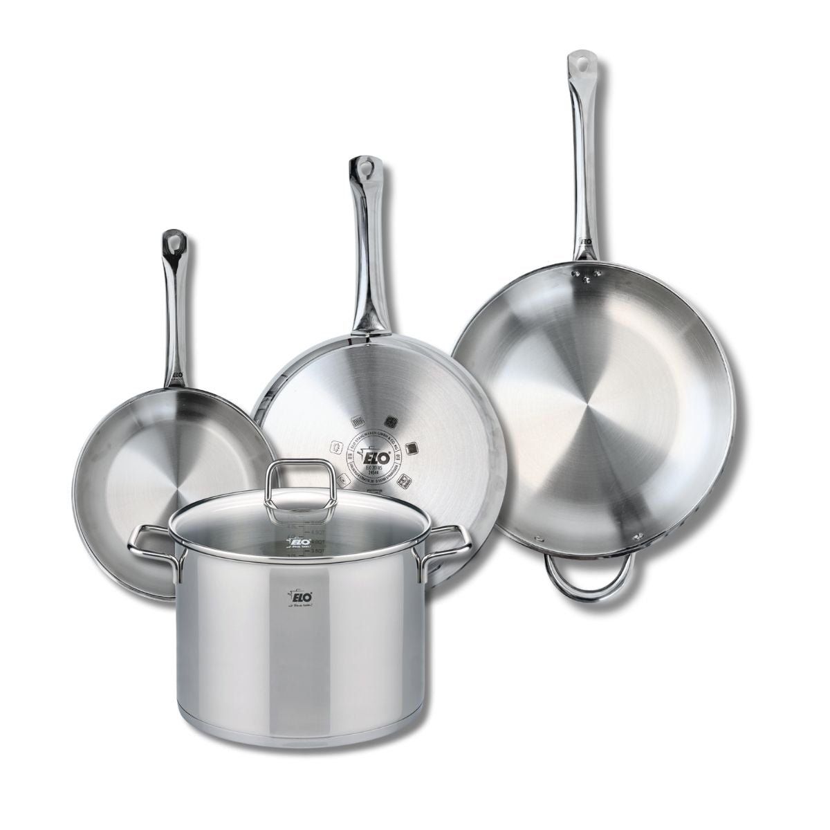 Batterie 3 poêles 24/28/32cm + 1 faitout 26cm PROFI CITRIN gris, ELO