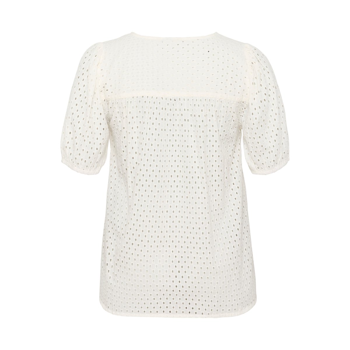 Blouse with short sleeve blanc chalk, KAFFE CURVE