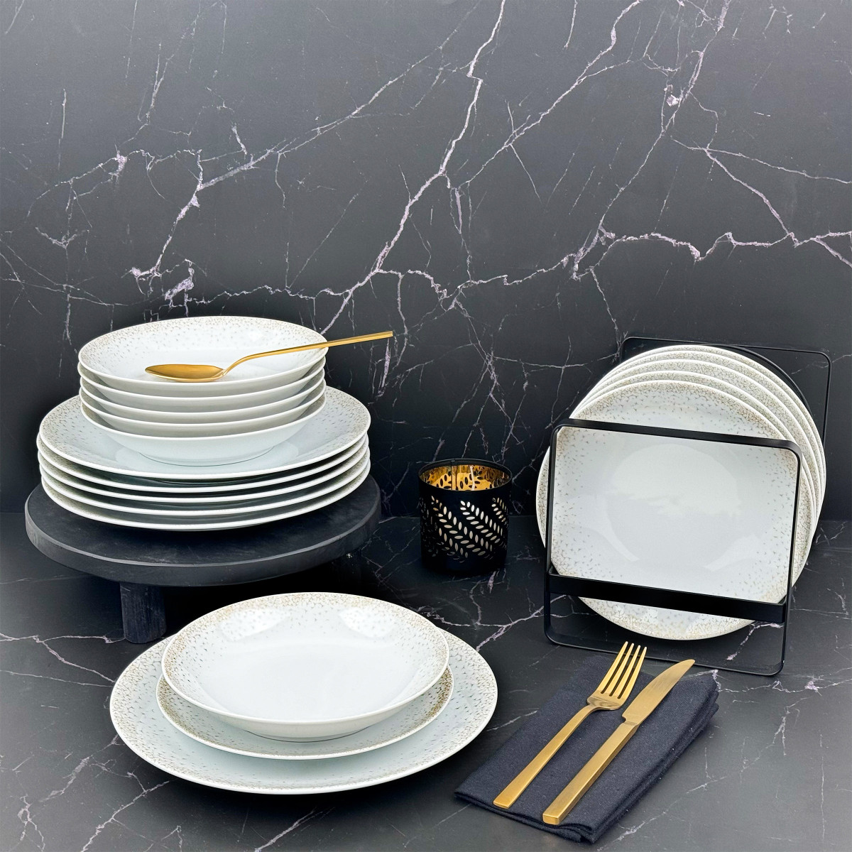 Assiette creuse 20 cm (lot de 6) - BYBLOS blanc, MEDARD DE NOBLAT