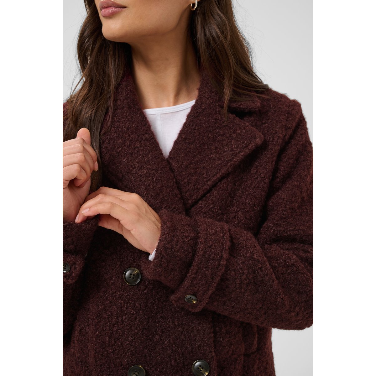 Manteau marron fudge, KAFFE