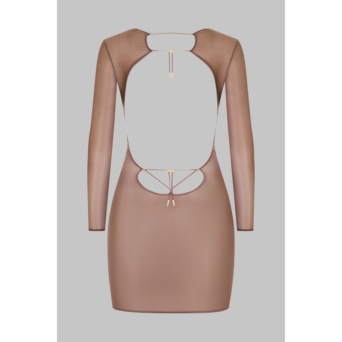 Robe courte dos ouvert FRENCH KISS LIGHT moka, MAISON CLOSE