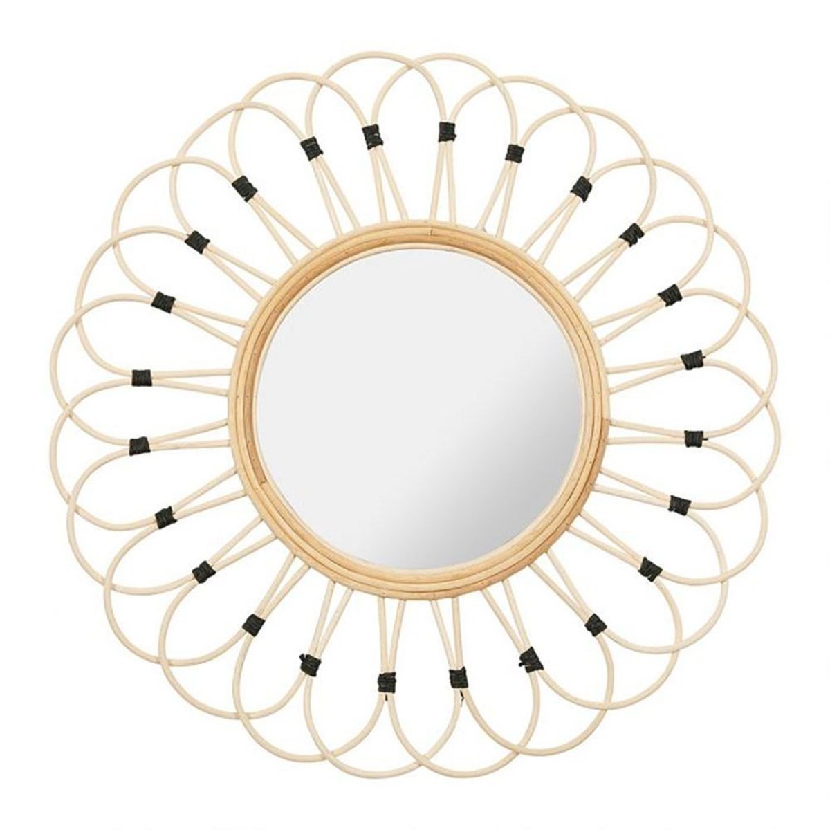 Miroir rond rotin Marguerite naturel D50 beige, DECORATIE