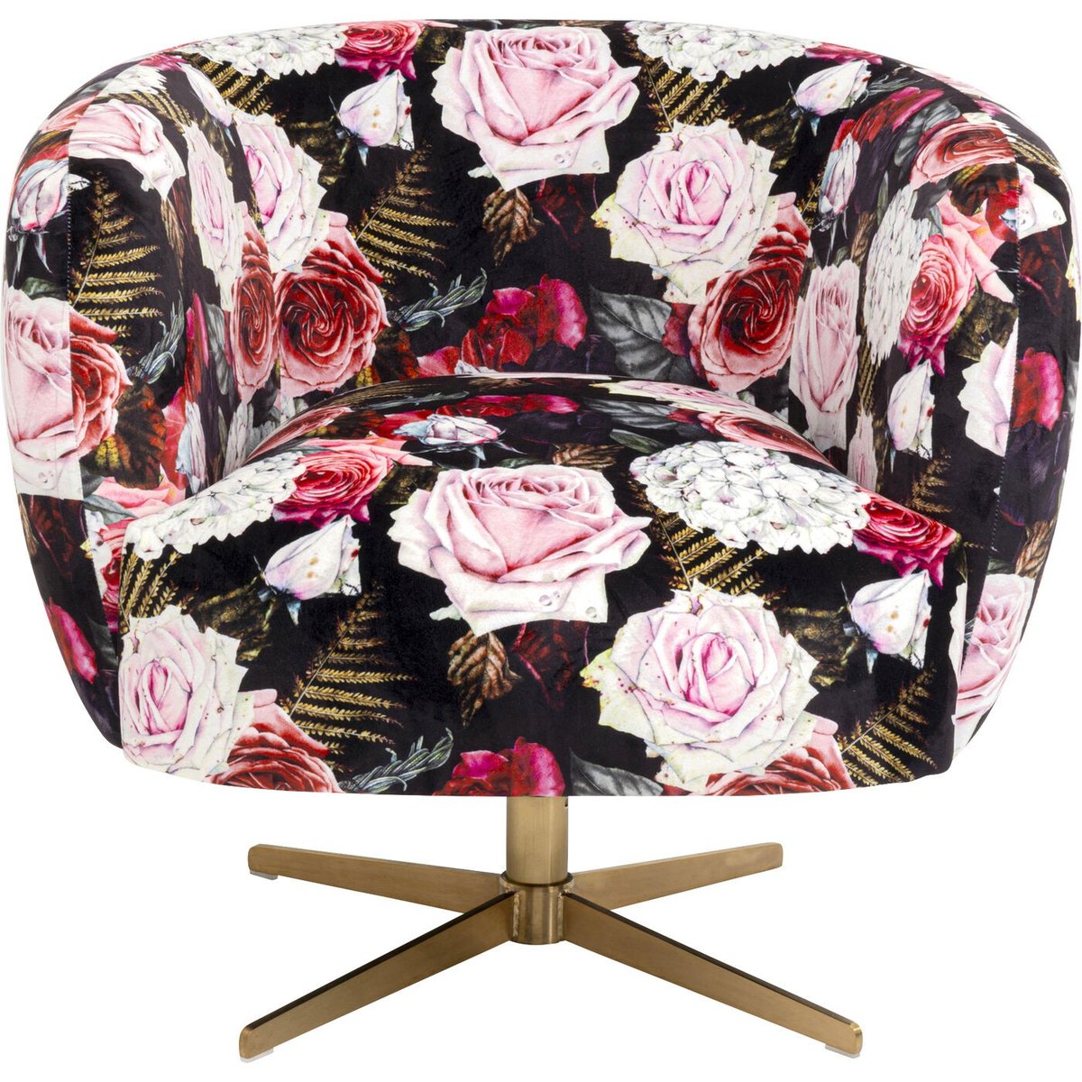 Fauteuil pivotant roses rose, KARE DESIGN